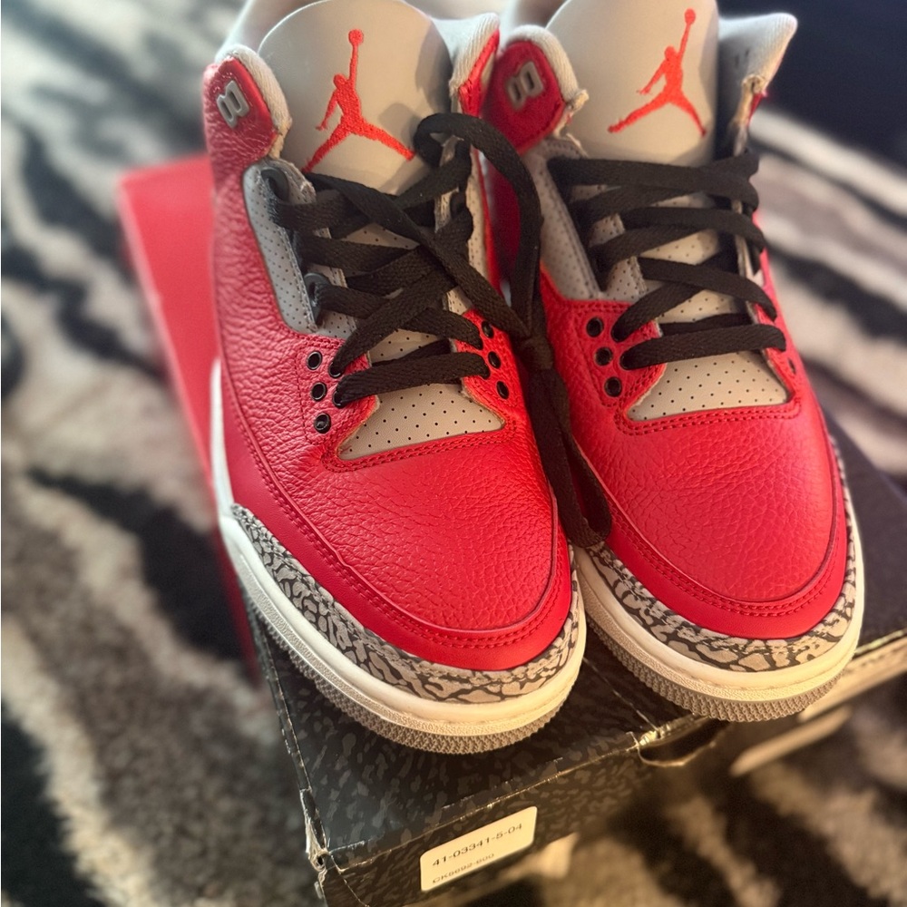 Jordan Red and Gray Sneakers
